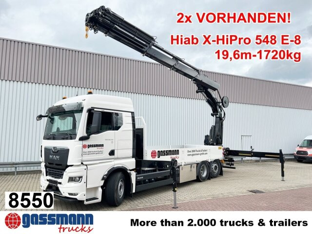 MAN TGX 26.510 6x2-4 LL, Kran Hiab X-HiPro 548 E-8, - Бортова вантажівка/ Платформа, Вантажівка з маніпулятором: фото 1 MAN TGX 26.510 6x2-4 LL, Kran Hiab X-HiPro 548 E-8, - Бортова вантажівка/ Платформа, Вантажівка з маніпулятором: фото 1