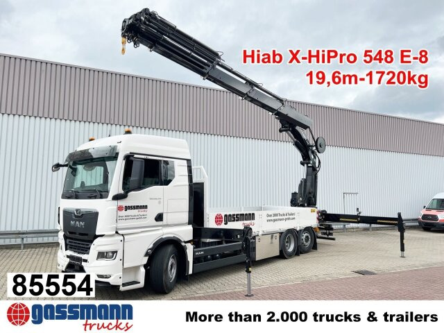 MAN TGX 26.510 6x2-4 LL, Kran Hiab X-HiPro 548 E-8, - Бортова вантажівка/ Платформа, Вантажівка з маніпулятором: фото 1 MAN TGX 26.510 6x2-4 LL, Kran Hiab X-HiPro 548 E-8, - Бортова вантажівка/ Платформа, Вантажівка з маніпулятором: фото 1