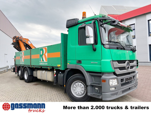 Бортова вантажівка/ Платформа, Вантажівка з маніпулятором Mercedes-Benz Actros 2544 L 6x2, Retarder, Lenkachse, Heckkran: фото 9