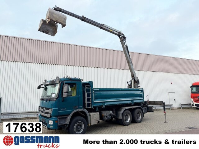 Mercedes-Benz Actros 3348 K 6x4, beidseitig Bormatik, Heckkran - Самоскид вантажівка, Вантажівка з маніпулятором: фото 1 Mercedes-Benz Actros 3348 K 6x4, beidseitig Bormatik, Heckkran - Самоскид вантажівка, Вантажівка з маніпулятором: фото 1