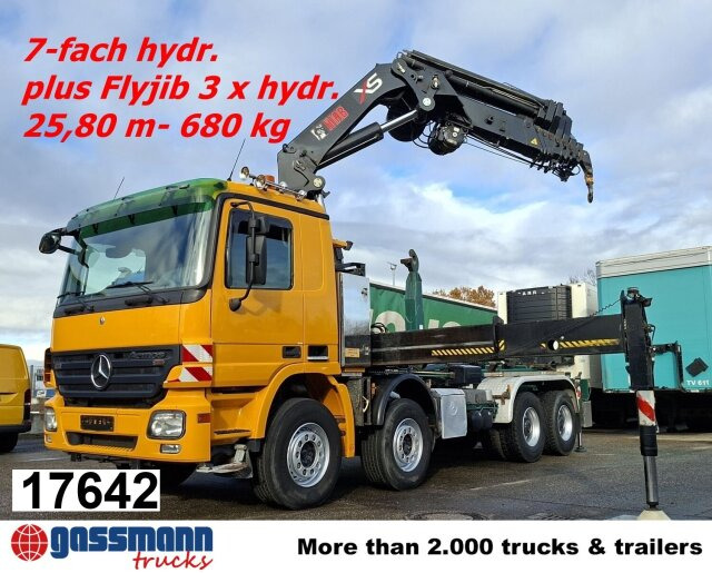 Mercedes-Benz Actros 4146 K 8x4/4, Retarder, Kran Hiab XS 477 - Гаковий мультиліфт вантажівка, Вантажівка з маніпулятором: фото 1 Mercedes-Benz Actros 4146 K 8x4/4, Retarder, Kran Hiab XS 477 - Гаковий мультиліфт вантажівка, Вантажівка з маніпулятором: фото 1