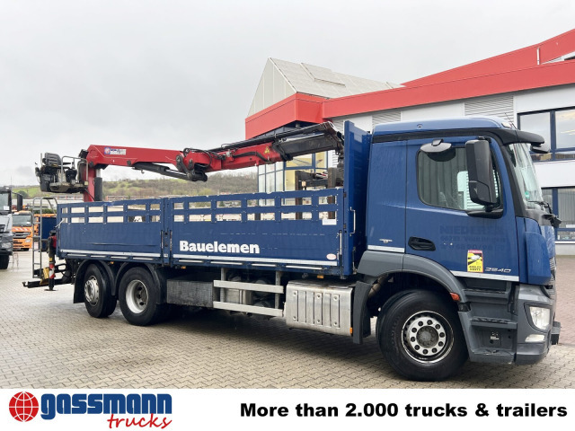 Бортова вантажівка/ Платформа, Вантажівка з маніпулятором Mercedes-Benz Antos 2540 L 6x2, Lenkachse, HMF 2110-L3: фото 10