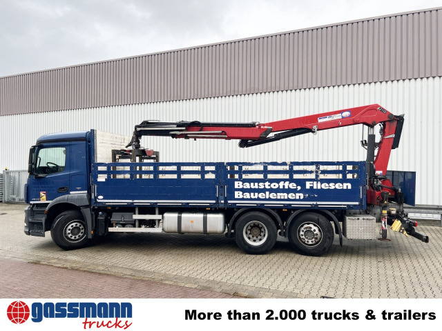 Бортова вантажівка/ Платформа, Вантажівка з маніпулятором Mercedes-Benz Antos 2540 L 6x2, Lenkachse, HMF 2110-L3: фото 13
