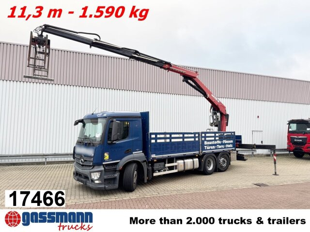 Mercedes-Benz Antos 2540 L 6x2, Lenkachse, HMF 2110-L3 - Бортова вантажівка/ Платформа, Вантажівка з маніпулятором: фото 1 Mercedes-Benz Antos 2540 L 6x2, Lenkachse, HMF 2110-L3 - Бортова вантажівка/ Платформа, Вантажівка з маніпулятором: фото 1