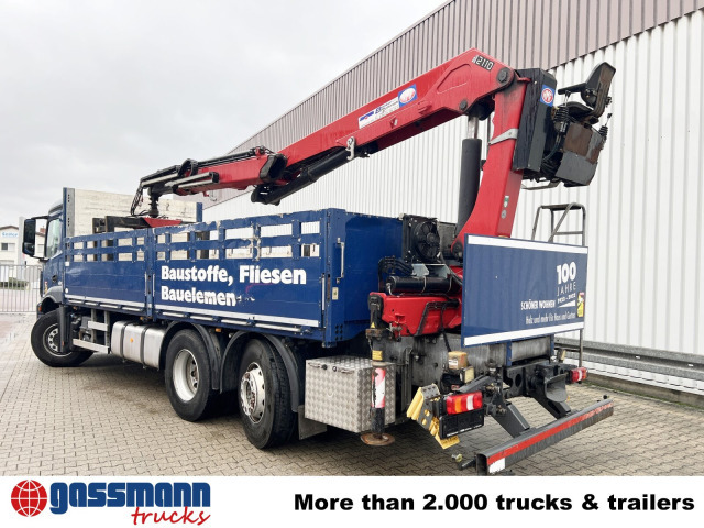 Бортова вантажівка/ Платформа, Вантажівка з маніпулятором Mercedes-Benz Antos 2540 L 6x2, Lenkachse, HMF 2110-L3: фото 12