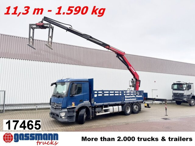 Mercedes-Benz Antos 2540 L 6x2, Lenkachse, HMF 2110-L3 - Бортова вантажівка/ Платформа, Вантажівка з маніпулятором: фото 1 Mercedes-Benz Antos 2540 L 6x2, Lenkachse, HMF 2110-L3 - Бортова вантажівка/ Платформа, Вантажівка з маніпулятором: фото 1