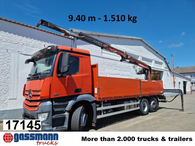 Mercedes-Benz Arocs 2545 L/6x2/4, Atlas Kran, 145.2-A19 VB, - Бортова вантажівка/ Платформа, Вантажівка з маніпулятором: фото 1 Mercedes-Benz Arocs 2545 L/6x2/4, Atlas Kran, 145.2-A19 VB, - Бортова вантажівка/ Платформа, Вантажівка з маніпулятором: фото 1