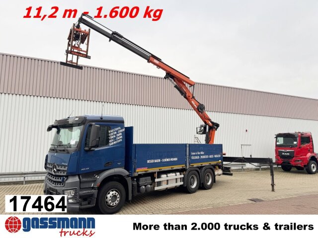 Mercedes-Benz Arocs 2642 6x4 mit Heckkran Atlas AK 186.3 V-2 - Бортова вантажівка/ Платформа, Вантажівка з маніпулятором: фото 1 Mercedes-Benz Arocs 2642 6x4 mit Heckkran Atlas AK 186.3 V-2 - Бортова вантажівка/ Платформа, Вантажівка з маніпулятором: фото 1