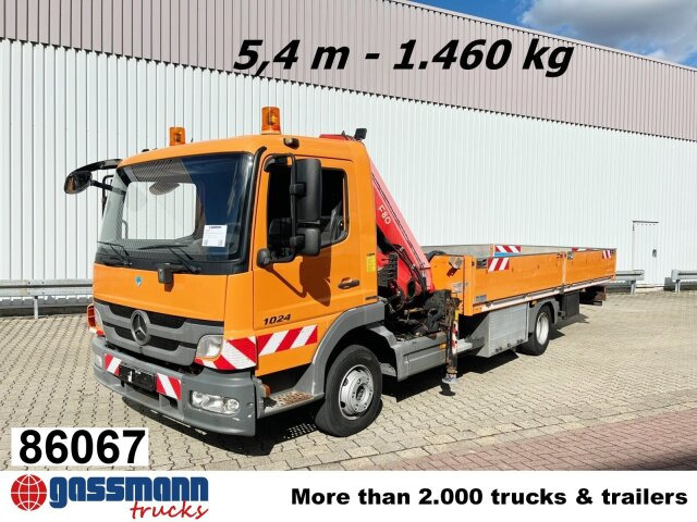 Mercedes-Benz Atego 1024 L 4x2 mit Kran Fassi F80A.0.21 - Бортова вантажівка/ Платформа, Вантажівка з маніпулятором: фото 1 Mercedes-Benz Atego 1024 L 4x2 mit Kran Fassi F80A.0.21 - Бортова вантажівка/ Платформа, Вантажівка з маніпулятором: фото 1