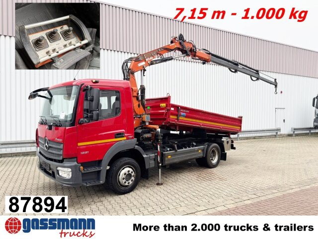 Mercedes-Benz Atego 1221 K 4x2 mit Kran Atlas AK 75.2, Funk, - Самоскид вантажівка, Вантажівка з маніпулятором: фото 1 Mercedes-Benz Atego 1221 K 4x2 mit Kran Atlas AK 75.2, Funk, - Самоскид вантажівка, Вантажівка з маніпулятором: фото 1