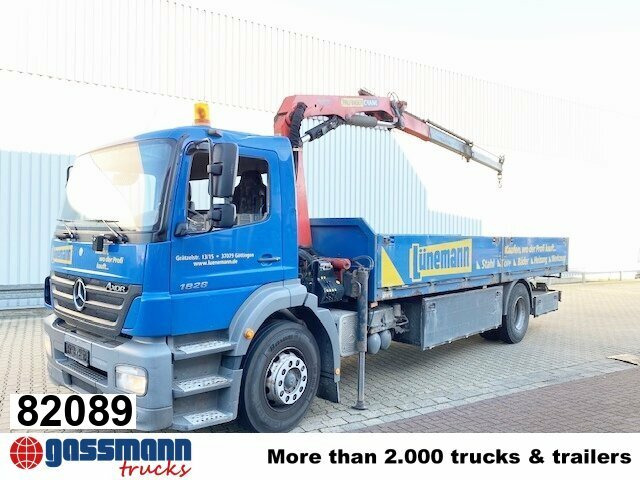 Mercedes-Benz Axor 1828 L 4x2 mit Kran Palfinger PK 9501, Funk - Бортова вантажівка/ Платформа, Вантажівка з маніпулятором: фото 1 Mercedes-Benz Axor 1828 L 4x2 mit Kran Palfinger PK 9501, Funk - Бортова вантажівка/ Платформа, Вантажівка з маніпулятором: фото 1