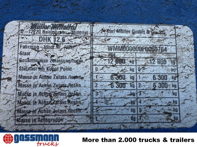 Müller-Mitteltal DHK 12.6, verzinkt! - Самоскид причіп: фото 4 Müller-Mitteltal DHK 12.6, verzinkt! - Самоскид причіп: фото 4