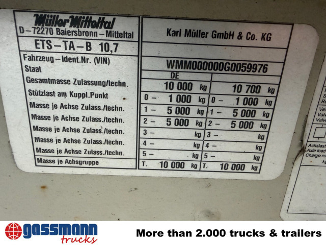 Müller-Mitteltal ETS-TA-B 10,7 - Низькорамна платформа причіп: фото 3 Müller-Mitteltal ETS-TA-B 10,7 - Низькорамна платформа причіп: фото 3