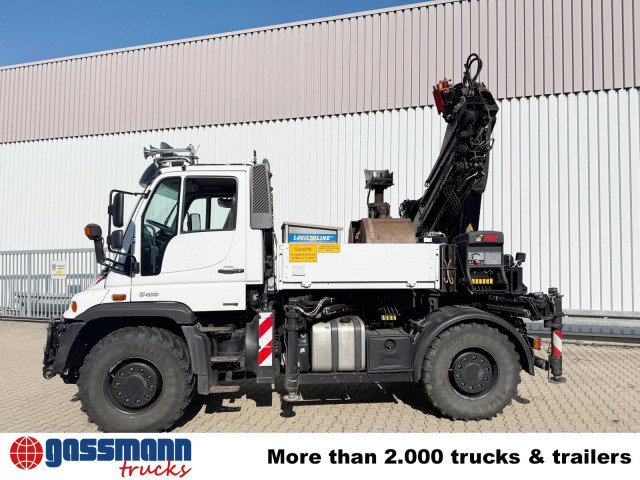 Unimog U400 4x4, Frontzapfwelle, Heckkran Hiab XS - Бортова вантажівка/ Платформа, Вантажівка з маніпулятором: фото 4 Unimog U400 4x4, Frontzapfwelle, Heckkran Hiab XS - Бортова вантажівка/ Платформа, Вантажівка з маніпулятором: фото 4