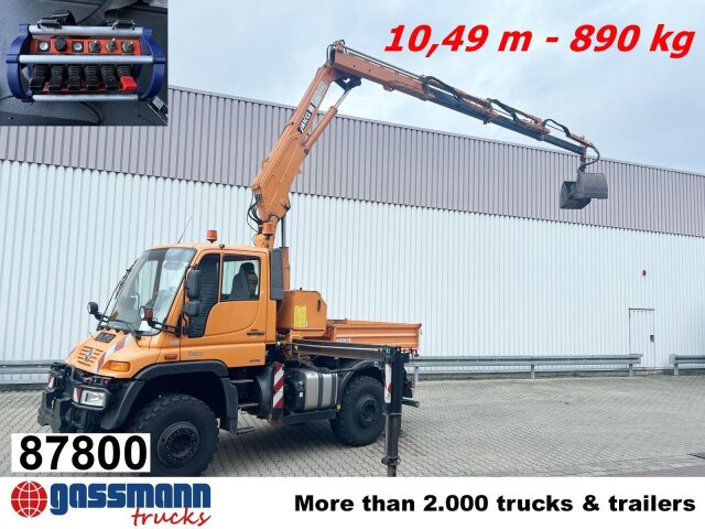 Unimog U400 4x4, Frontzapfwelle, Kipper, Kran MKG HKL - Самоскид вантажівка, Вантажівка з маніпулятором: фото 1 Unimog U400 4x4, Frontzapfwelle, Kipper, Kran MKG HKL - Самоскид вантажівка, Вантажівка з маніпулятором: фото 1