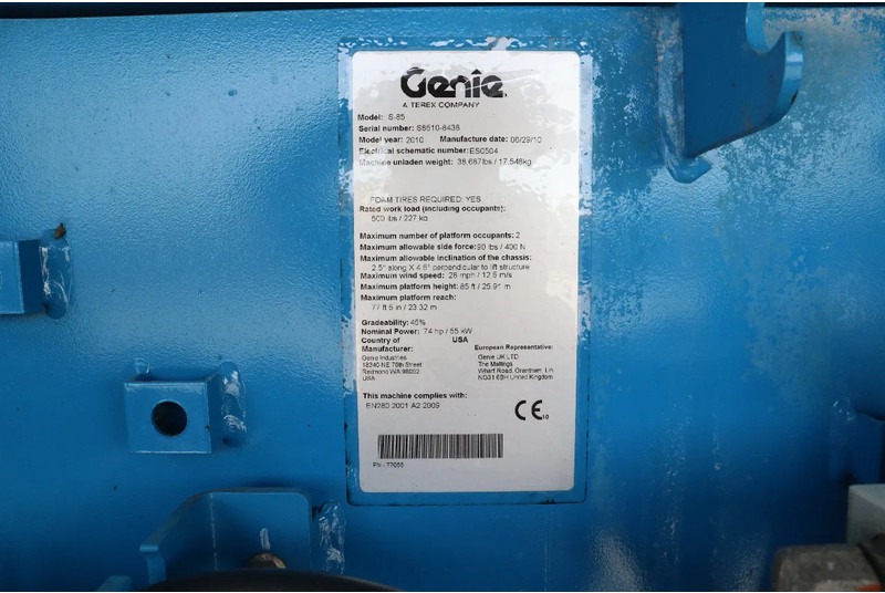 Телескопічний підйомник Genie S-85 | 28 METER | 227 KG: фото 19