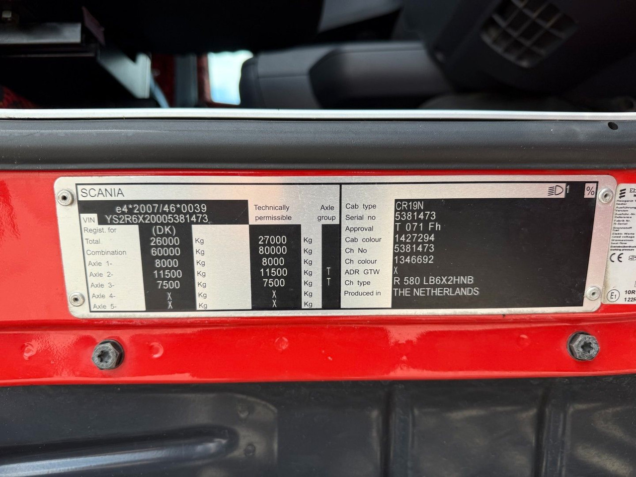 Самоскид вантажівка Scania R580 V8 6x2 Highline Euro 6 / Tipper / Kipper: фото 9