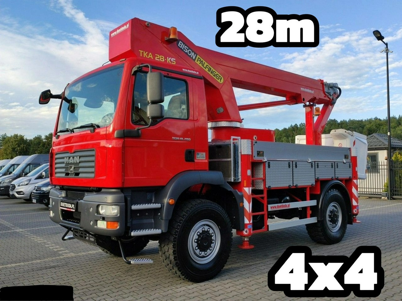 MAN TGM 18.280 4x4 Zwyżka Bison Palfinger TKA 28 Podnośnik Koszowy - Автовишка: фото 1 MAN TGM 18.280 4x4 Zwyżka Bison Palfinger TKA 28 Podnośnik Koszowy - Автовишка: фото 1