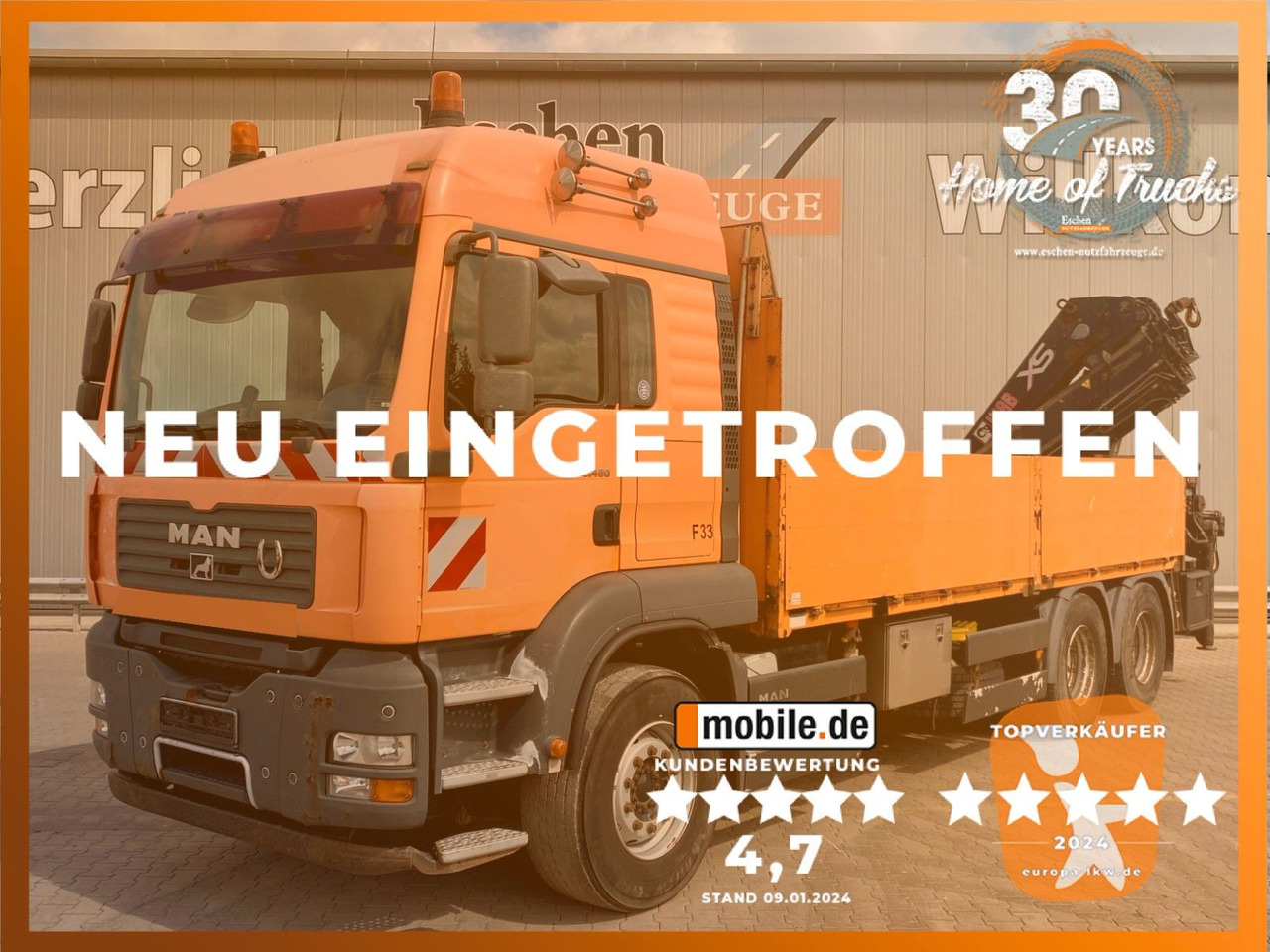 MAN TGA 26.480 6x4 | HIAB 377 EP-4*Funk*Retarder*AHK - Бортова вантажівка/ Платформа, Вантажівка з маніпулятором: фото 1 MAN TGA 26.480 6x4 | HIAB 377 EP-4*Funk*Retarder*AHK - Бортова вантажівка/ Платформа, Вантажівка з маніпулятором: фото 1