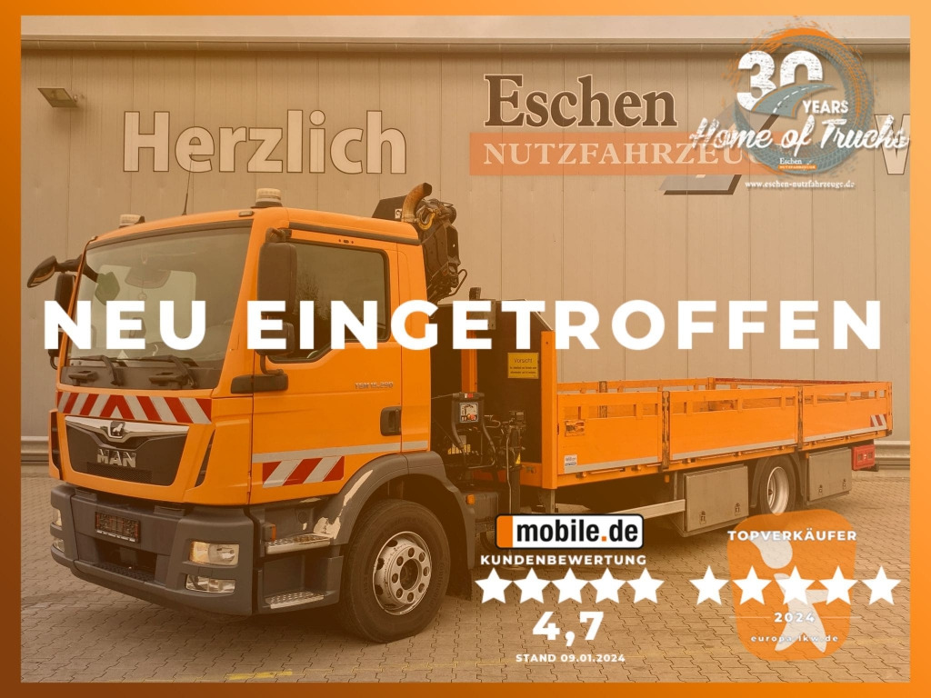 MAN TGM 15.290 4x2 BL / HIAB Faltkran - Бортова вантажівка/ Платформа, Вантажівка з маніпулятором: фото 1 MAN TGM 15.290 4x2 BL / HIAB Faltkran - Бортова вантажівка/ Платформа, Вантажівка з маніпулятором: фото 1