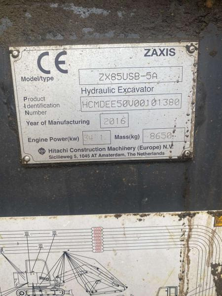 Hitachi ZX85USB-5A - Гусеничний екскаватор: фото 4 Hitachi ZX85USB-5A - Гусеничний екскаватор: фото 4