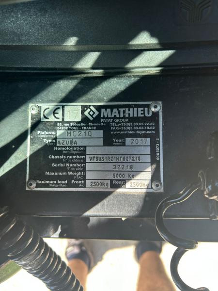 Mathieu Azura MC210 - Підмітально-прибиральна машина: фото 5 Mathieu Azura MC210 - Підмітально-прибиральна машина: фото 5