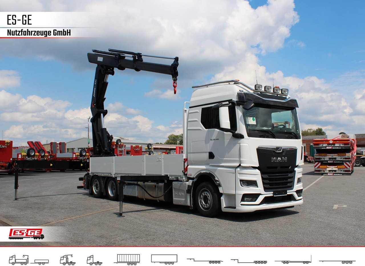 MAN TGX 26.480 6x2-4 LL CH mit MKG HLK531 a5 - Бортова вантажівка/ Платформа, Вантажівка з маніпулятором: фото 3 MAN TGX 26.480 6x2-4 LL CH mit MKG HLK531 a5 - Бортова вантажівка/ Платформа, Вантажівка з маніпулятором: фото 3
