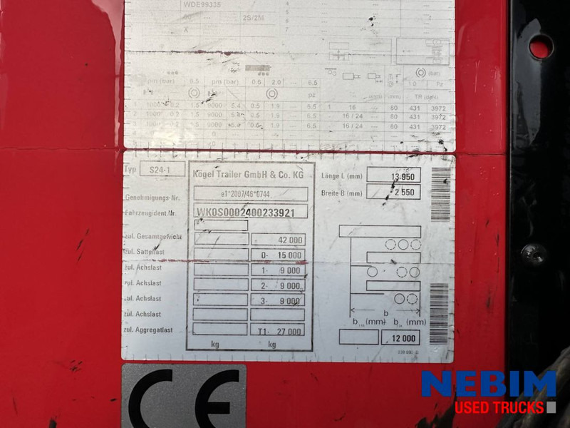 Kögel SN 24 Curtainsider - Pritsche Plane / Sliding roof - Тентований напівпричіп: фото 3 Kögel SN 24 Curtainsider - Pritsche Plane / Sliding roof - Тентований напівпричіп: фото 3
