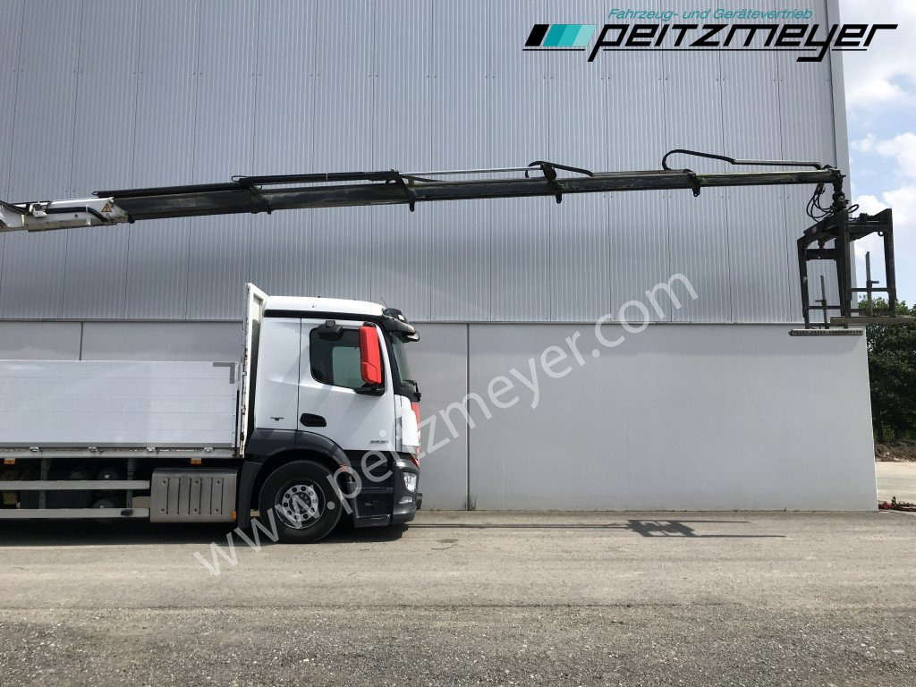 Бортова вантажівка/ Платформа, Вантажівка з маніпулятором MERCEDES-BENZ Antos 2536 LL Pritsche HMF 2110-L5 5 fach Ausschub mit Steinzange: фото 31