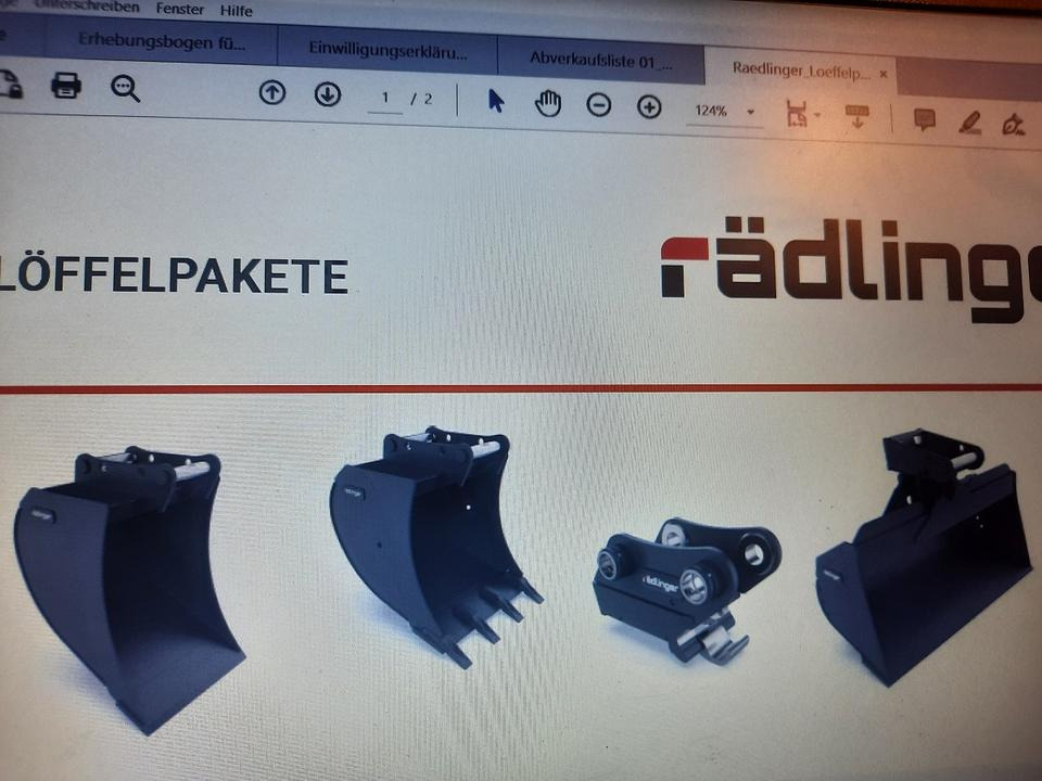 Rädlinger Löffelpaket 6 - 8 to mit MS 08 Schnellwechsler Yanmar - Ківш екскаватора: фото 1 Rädlinger Löffelpaket 6 - 8 to mit MS 08 Schnellwechsler Yanmar - Ківш екскаватора: фото 1