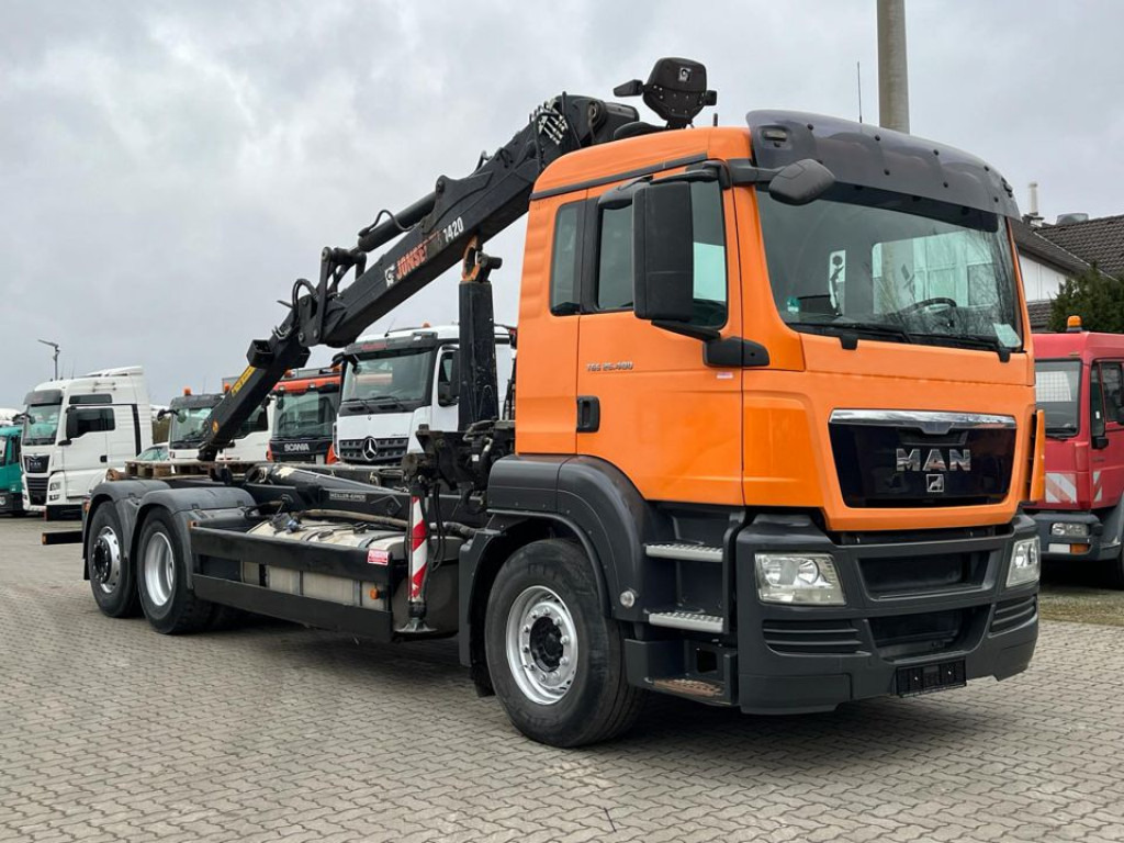 MAN TG-S 26.400 6x4H-2 BL Abrollkipper mit Kran Lift Lenk - Гаковий мультиліфт вантажівка, Вантажівка з маніпулятором: фото 3 MAN TG-S 26.400 6x4H-2 BL Abrollkipper mit Kran Lift Lenk - Гаковий мультиліфт вантажівка, Вантажівка з маніпулятором: фото 3