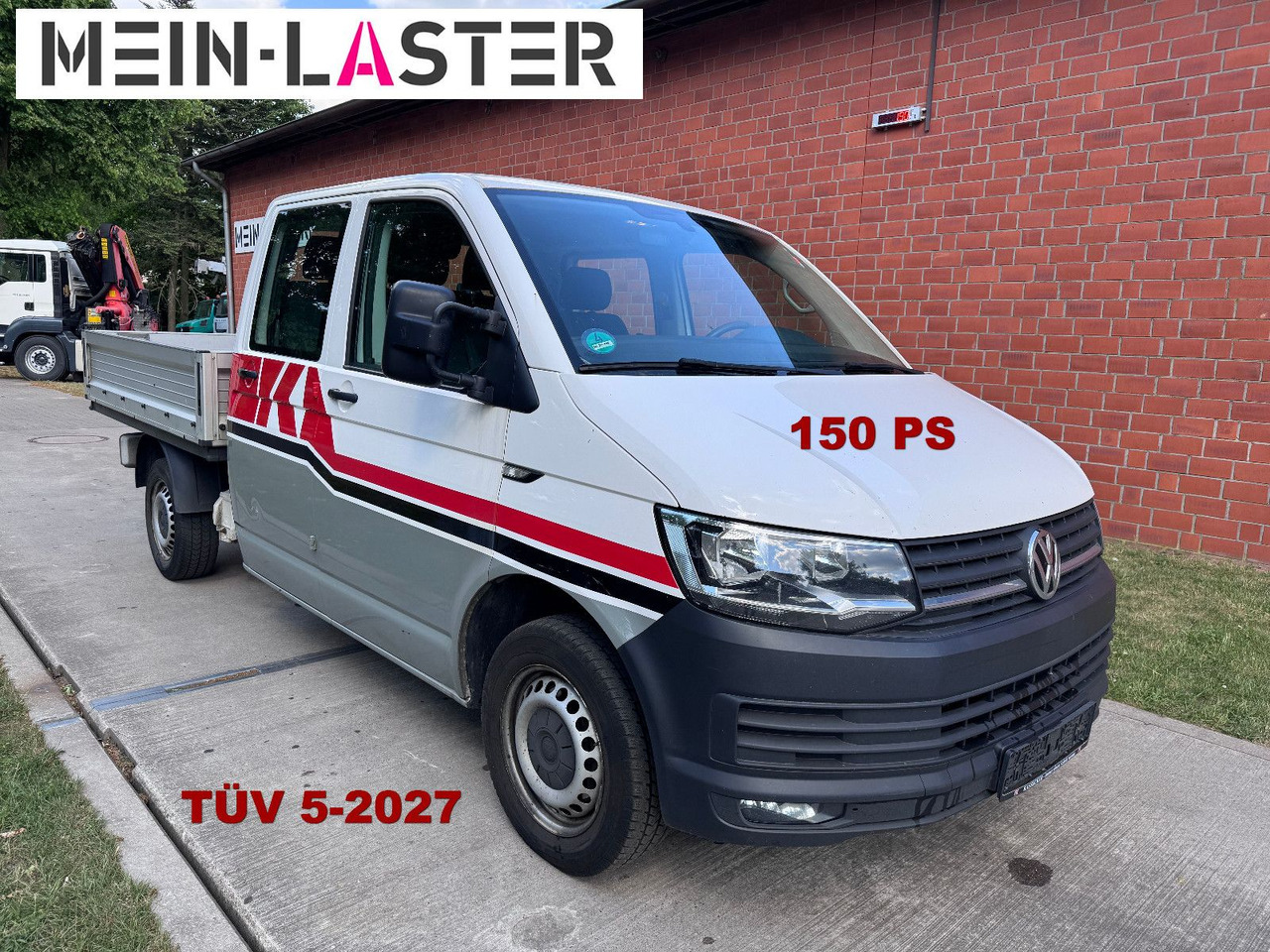 Легка бортова вантажівка, Вантажопасажирський фургон Volkswagen VW T6 2.0 TDI Doka Pritsche 6 Sitzer TÜV 5-27: фото 1