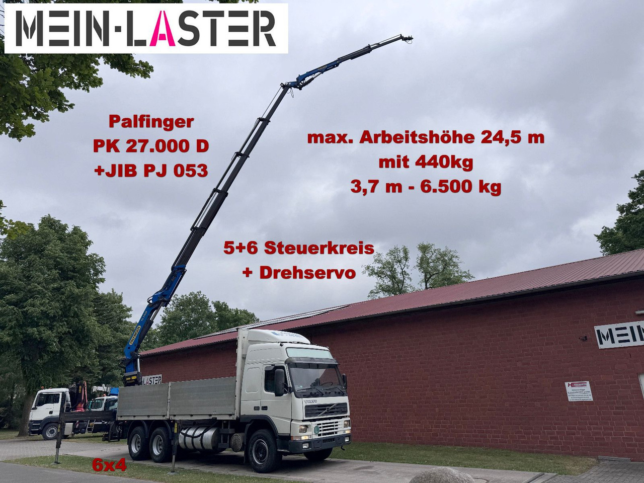 Volvo FM12 380 PK 27000D 24,5m 5+6 Deutscher LKW - Вантажівка з маніпулятором: фото 1 Volvo FM12 380 PK 27000D 24,5m 5+6 Deutscher LKW - Вантажівка з маніпулятором: фото 1