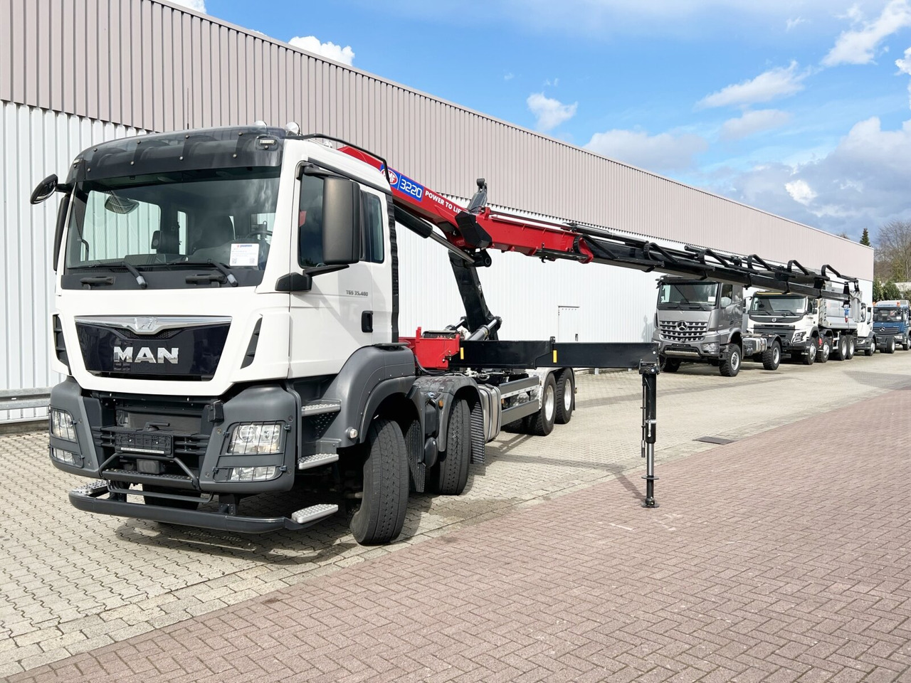 Новий Гаковий мультиліфт вантажівка, Вантажівка з маніпулятором MAN TGS 35.480 8X4 BL TGS 35.480 8X4 BL, Intarder, Kran HMF 3220-K6, 4-fach Abstützung, Funk: фото 13