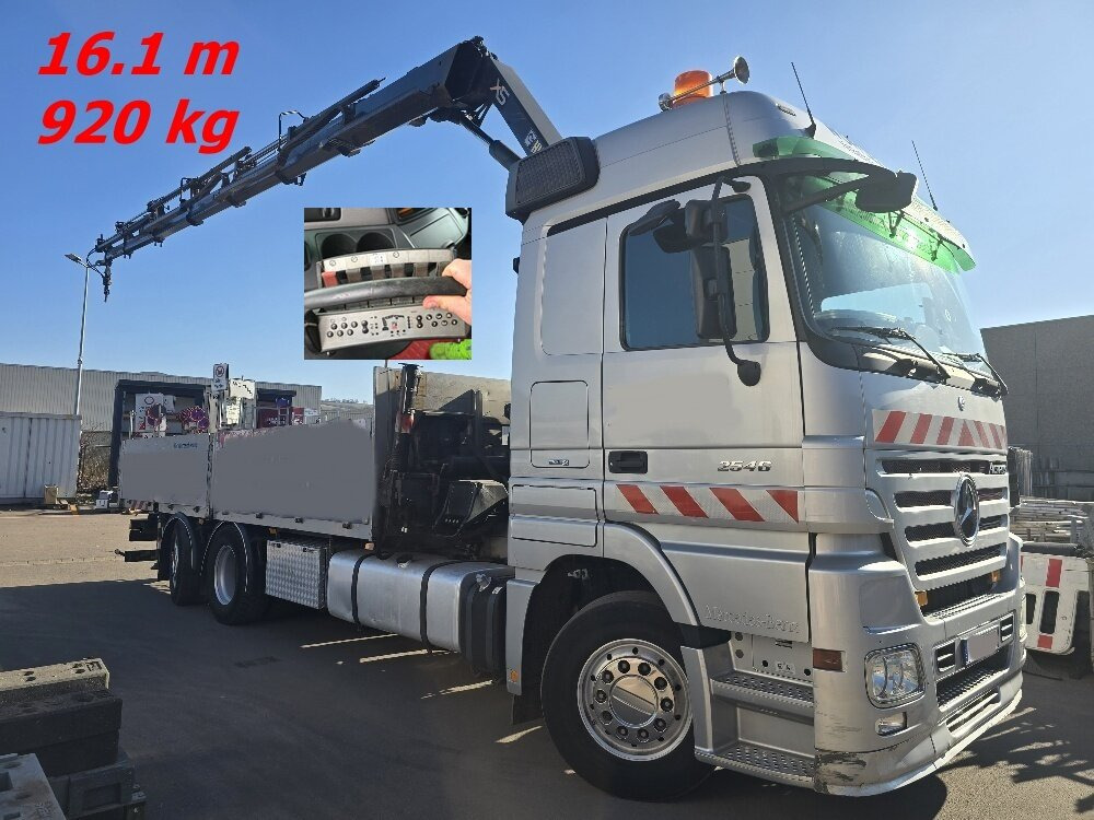 Mercedes-Benz Actros 2546 L 6x2 Actros 2546 L 6x2, Hiab Kran 244 E - 6 Hiduo, 16,1 m 920 kg, Funk - Вантажівка з маніпулятором, Бортова вантажівка/ Платформа: фото 1 Mercedes-Benz Actros 2546 L 6x2 Actros 2546 L 6x2, Hiab Kran 244 E - 6 Hiduo, 16,1 m 920 kg, Funk - Вантажівка з маніпулятором, Бортова вантажівка/ Платформа: фото 1