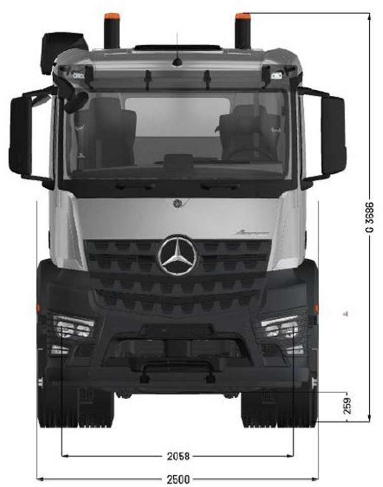 Mercedes-Benz Arocs 3253 L 8x4/4 Arocs 3253 L 8x4/4, MultimediaCockpit, Navi, Motorabtrieb - Вантажівка шасі: фото 3 Mercedes-Benz Arocs 3253 L 8x4/4 Arocs 3253 L 8x4/4, MultimediaCockpit, Navi, Motorabtrieb - Вантажівка шасі: фото 3