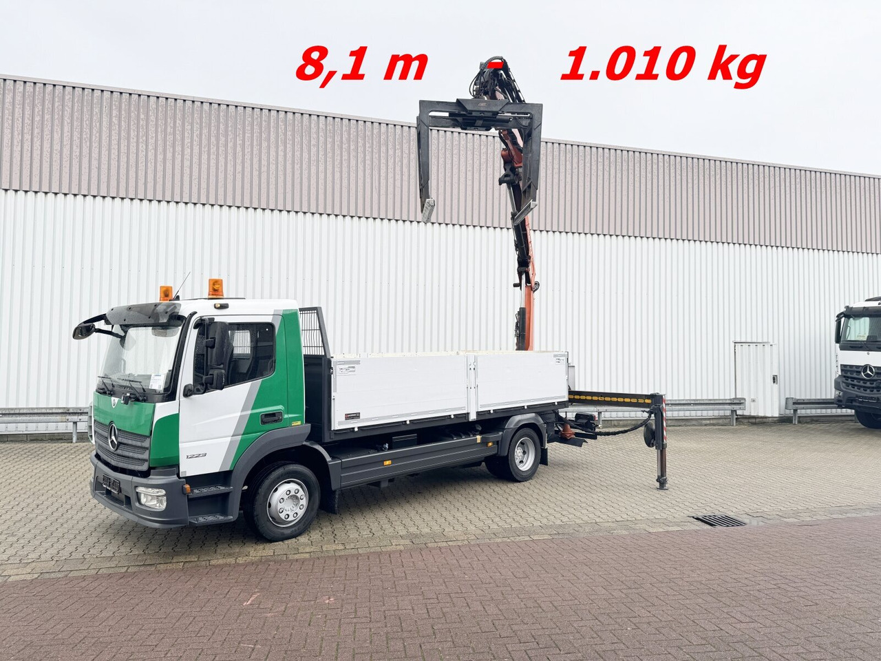 Mercedes-Benz Atego 1223 L 4x2 Atego 1223 L 4x2 mit Heckkran Atlas 88.3-A2L, Funk - Вантажівка з маніпулятором, Бортова вантажівка/ Платформа: фото 1 Mercedes-Benz Atego 1223 L 4x2 Atego 1223 L 4x2 mit Heckkran Atlas 88.3-A2L, Funk - Вантажівка з маніпулятором, Бортова вантажівка/ Платформа: фото 1