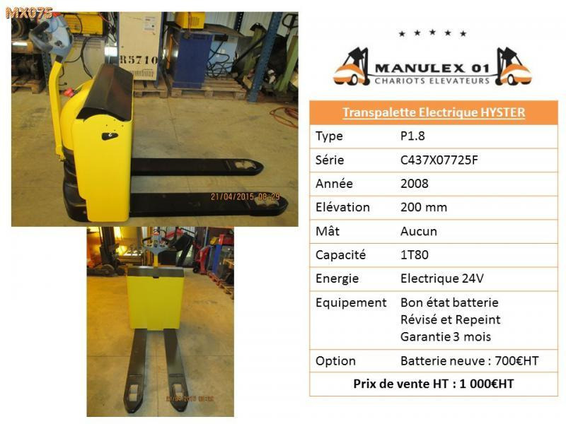 Hyster P1.8 - Візок: фото 2 Hyster P1.8 - Візок: фото 2
