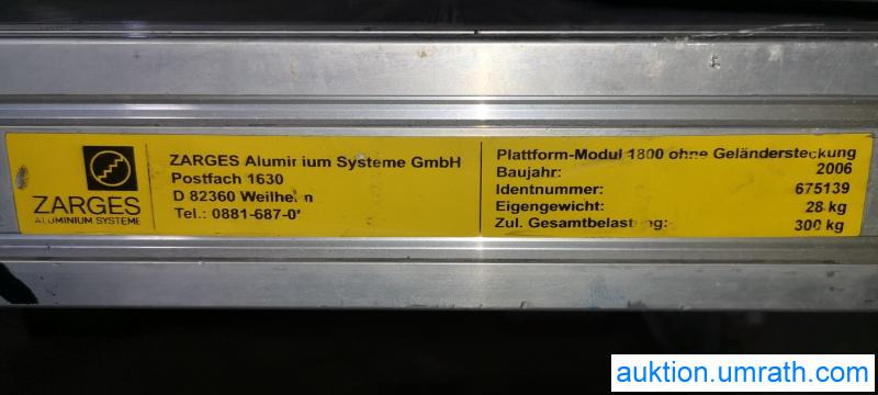 Posten Konvolut Zarges Plattform Laufsteg Bühne Überstieg Gehsteig Sockel Treppen Aluminium hochwertig - Обладнання для гаражів/ Майстерень: фото 4 Posten Konvolut Zarges Plattform Laufsteg Bühne Überstieg Gehsteig Sockel Treppen Aluminium hochwertig - Обладнання для гаражів/ Майстерень: фото 4