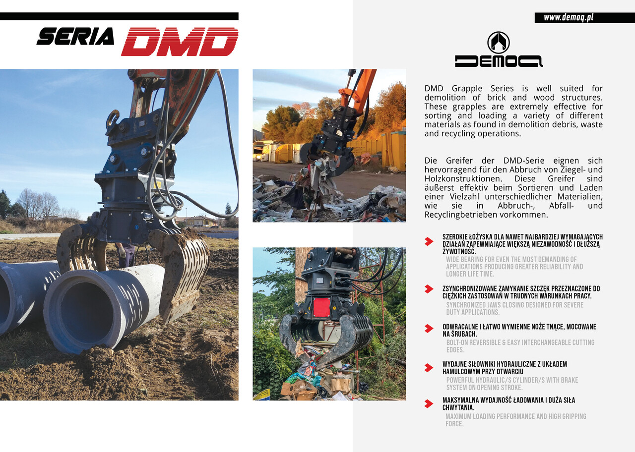 DEMOQ DMD 210 S Hydraulic Polyp -grab 1285 kg - Грейфер в категорії Будівельна техніка: фото 4 DEMOQ DMD 210 S Hydraulic Polyp -grab 1285 kg - Грейфер в категорії Будівельна техніка: фото 4