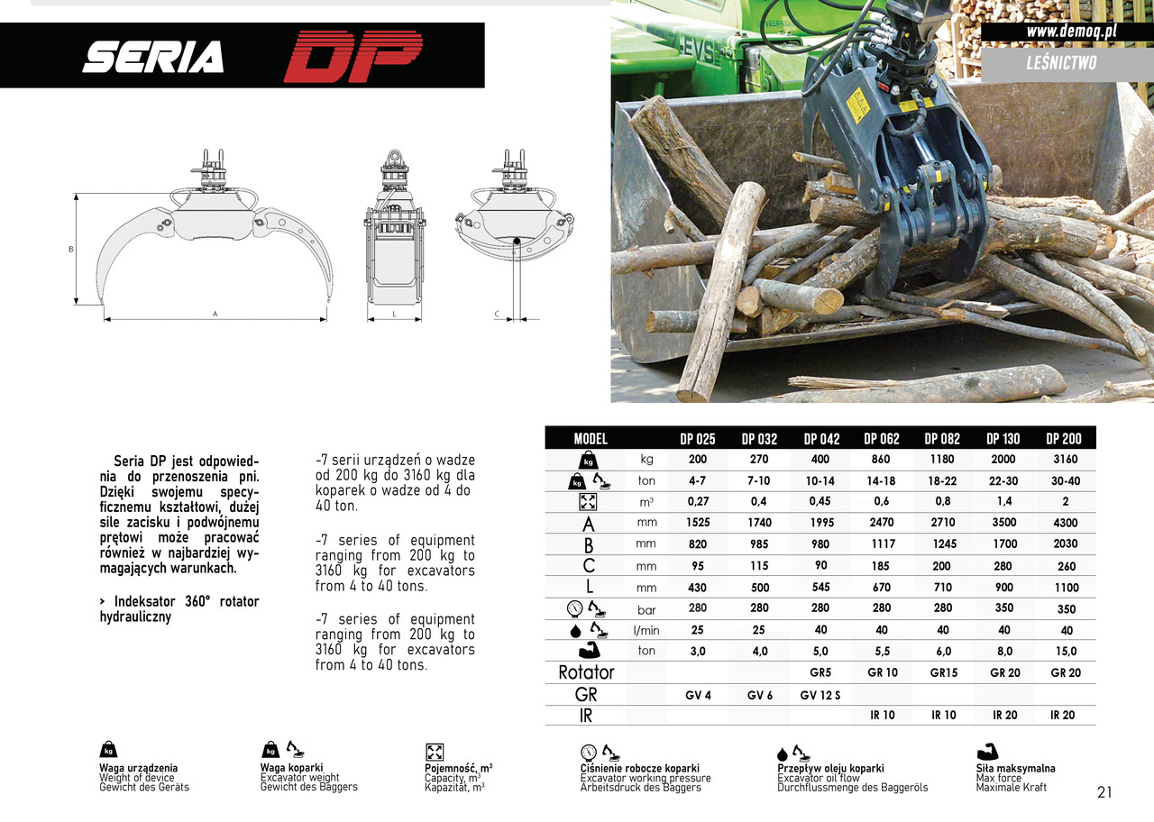 DEMOQ DP032 Log Grab 270 kg - Грейфер в категорії Будівельна техніка: фото 4 DEMOQ DP032 Log Grab 270 kg - Грейфер в категорії Будівельна техніка: фото 4