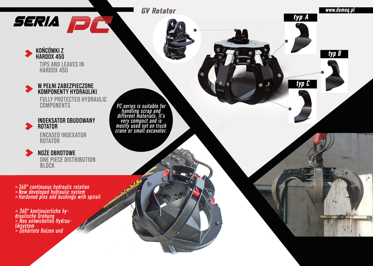 DEMOQ PC330 Hydraulic Polyp -grab - Грейфер в категорії Будівельна техніка: фото 3 DEMOQ PC330 Hydraulic Polyp -grab - Грейфер в категорії Будівельна техніка: фото 3