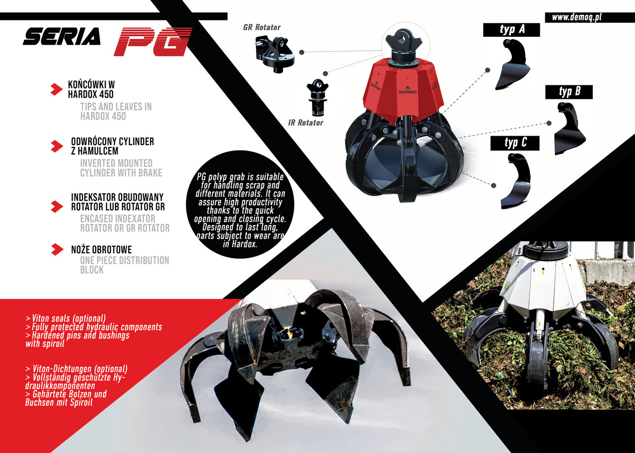 DEMOQ PG500 Hydraulic Polyp -grab - Грейфер в категорії Будівельна техніка: фото 4 DEMOQ PG500 Hydraulic Polyp -grab - Грейфер в категорії Будівельна техніка: фото 4