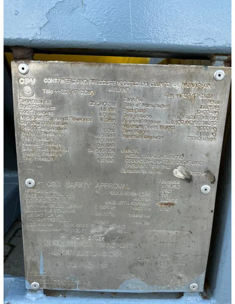 Резервуар для зберігання Для транспортування хімікатів CPV 31.360L, steam heating, UN PORTABLE, T11, 5Y+CSC insp.: 02/2026: фото 11