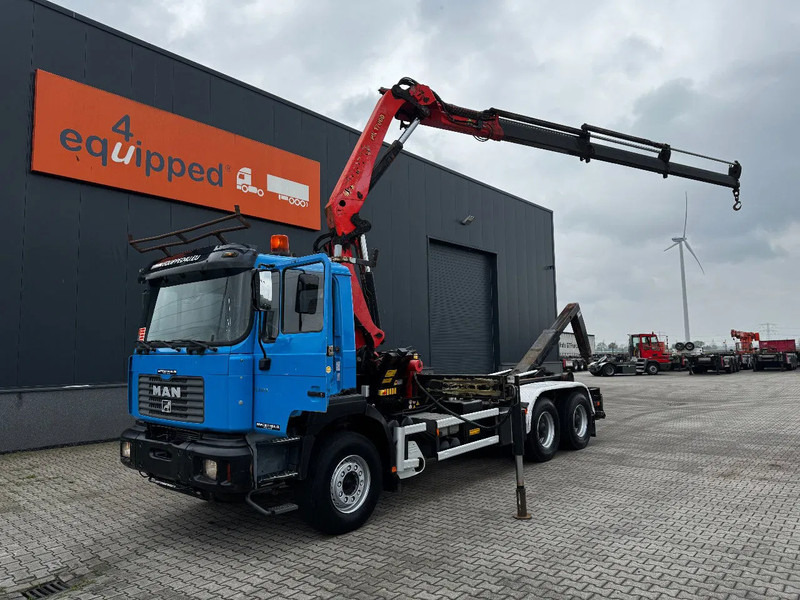 MAN FE 410A, 6x4, EURO 2, Palfinger PK17000 Crane + VDL HOOK, full spring, manual gearbox, MOT 9/2025 - Гаковий мультиліфт вантажівка, Вантажівка з маніпулятором: фото 1 MAN FE 410A, 6x4, EURO 2, Palfinger PK17000 Crane + VDL HOOK, full spring, manual gearbox, MOT 9/2025 - Гаковий мультиліфт вантажівка, Вантажівка з маніпулятором: фото 1