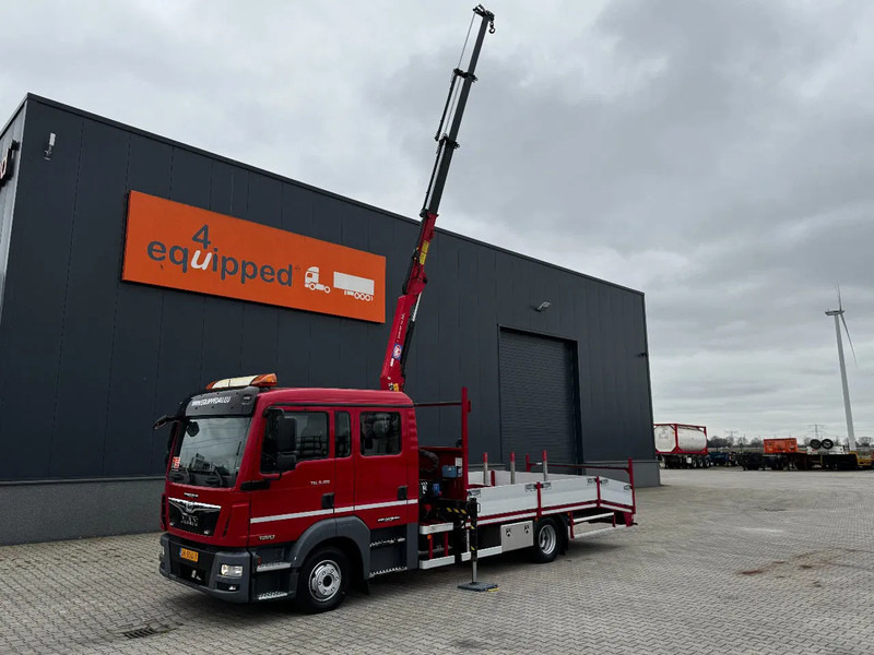 MAN TGL 8.180 crew cab (DOKA), HMF535 K3 crane, 283 running hours only, 211.164 KM, ramps, EURO-6, TOP,-condition - Вантажівка з маніпулятором: фото 1 MAN TGL 8.180 crew cab (DOKA), HMF535 K3 crane, 283 running hours only, 211.164 KM, ramps, EURO-6, TOP,-condition - Вантажівка з маніпулятором: фото 1