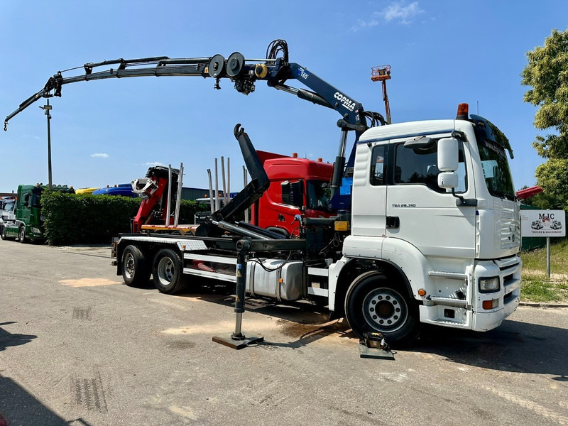 MAN TGA 26.310 6X2 HOOKLIFT + CRANE COPMA 160.4 + JIB J2 + WINCH - RADIO - LIFT + STEERING AXLE - EURO 3 - BE - Вантажівка з маніпулятором: фото 1 MAN TGA 26.310 6X2 HOOKLIFT + CRANE COPMA 160.4 + JIB J2 + WINCH - RADIO - LIFT + STEERING AXLE - EURO 3 - BE - Вантажівка з маніпулятором: фото 1