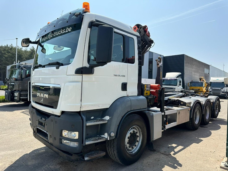 MAN TGS 35.400 8x4 TRIDEM HOOKLIFT T22 + CRANE PALFINGER PK 18001 EH + RADIO - EURO 5 - LIFT/STEERING AXLE - BE TRUCK - Гаковий мультиліфт вантажівка, Вантажівка з маніпулятором: фото 4 MAN TGS 35.400 8x4 TRIDEM HOOKLIFT T22 + CRANE PALFINGER PK 18001 EH + RADIO - EURO 5 - LIFT/STEERING AXLE - BE TRUCK - Гаковий мультиліфт вантажівка, Вантажівка з маніпулятором: фото 4