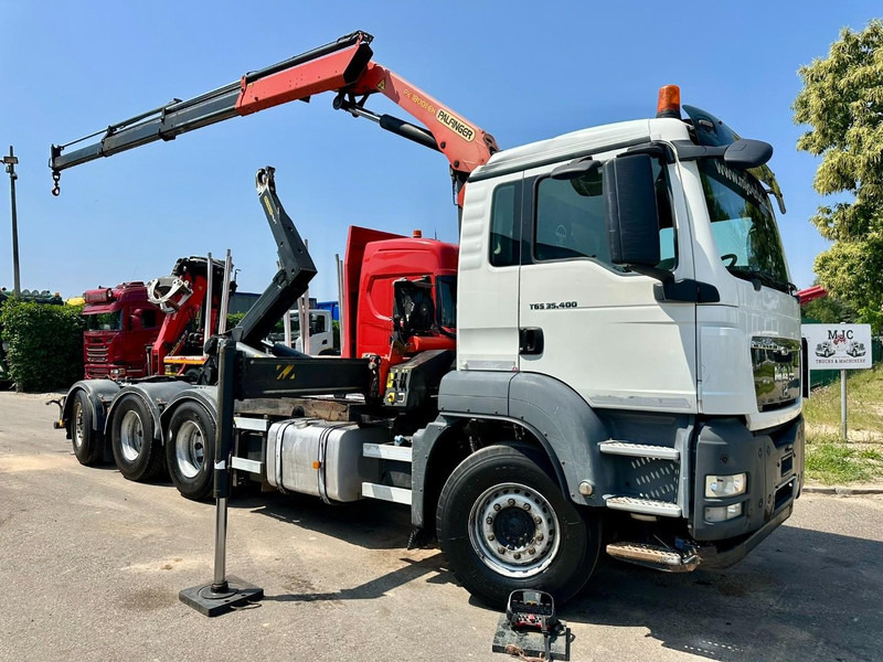 MAN TGS 35.400 8x4 TRIDEM HOOKLIFT T22 + CRANE PALFINGER PK 18001 EH + RADIO - EURO 5 - LIFT/STEERING AXLE - BE TRUCK - Гаковий мультиліфт вантажівка, Вантажівка з маніпулятором: фото 1 MAN TGS 35.400 8x4 TRIDEM HOOKLIFT T22 + CRANE PALFINGER PK 18001 EH + RADIO - EURO 5 - LIFT/STEERING AXLE - BE TRUCK - Гаковий мультиліфт вантажівка, Вантажівка з маніпулятором: фото 1