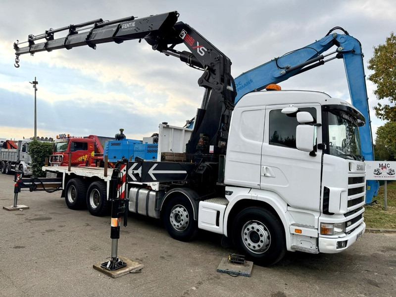 Scania 114C-380 8x4 PRITSCHE + KRAN HIAB 700 E-5 - PLATFORM 6m80 + TWISTLOCKS - MANUAL - RETARDER - STEEL SPRING / BIG AXLE HUB REDUCTION - AP ACHSEN - Бортова вантажівка/ Платформа, Вантажівка з маніпулятором: фото 1 Scania 114C-380 8x4 PRITSCHE + KRAN HIAB 700 E-5 - PLATFORM 6m80 + TWISTLOCKS - MANUAL - RETARDER - STEEL SPRING / BIG AXLE HUB REDUCTION - AP ACHSEN - Бортова вантажівка/ Платформа, Вантажівка з маніпулятором: фото 1